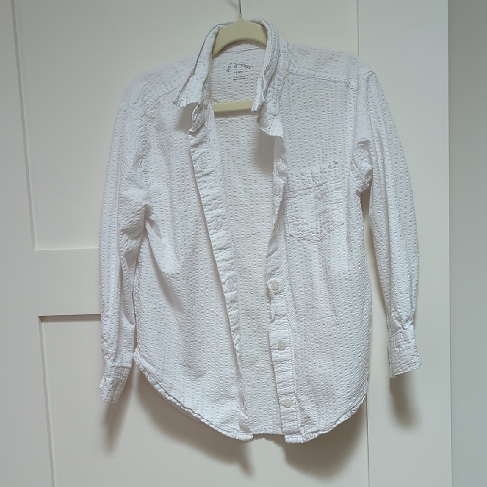 Art Class White Textured Top